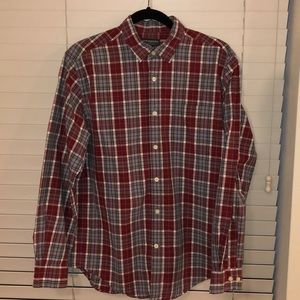 John Bartlett Red Plaid Button Down
